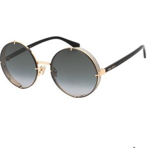 JIMMY CHOO Round Glitter Details Sunglasses